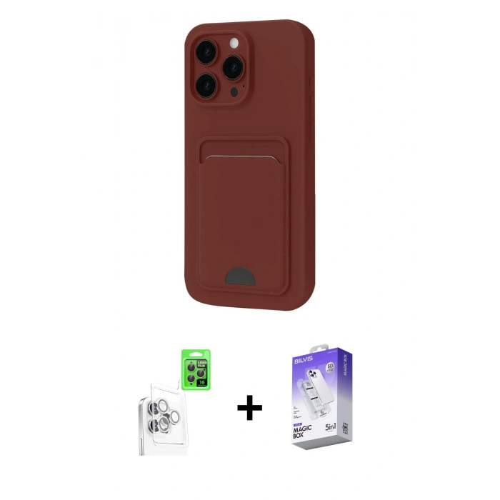 MARSİLYAN™- iPhone 16 Pro Max Kılıf Vadi Çizgi Prime - Siyah Bilvis 5in1 3D Magic Cam Ekran Koruyucu + Raze Metal Kamera Lens - BZ