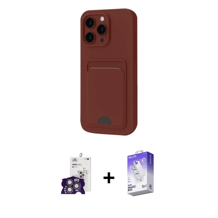 MARSİLYAN™- iPhone 16 Pro Max Kılıf Vadi Çizgi Prime - Siyah Bilvis 5in1 3D Magic Cam Ekran Koruyucu + Bilvis Titan Kamera Lens - GS