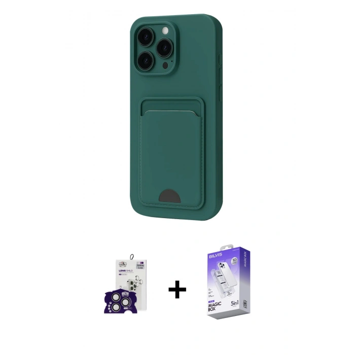 MARSİLYAN™- iPhone 16 Pro Max Kılıf Vadi Çizgi Prime - Siyah Bilvis 5in1 3D Magic Cam Ekran Koruyucu + Bilvis Titan Kamera Lens - TMGI