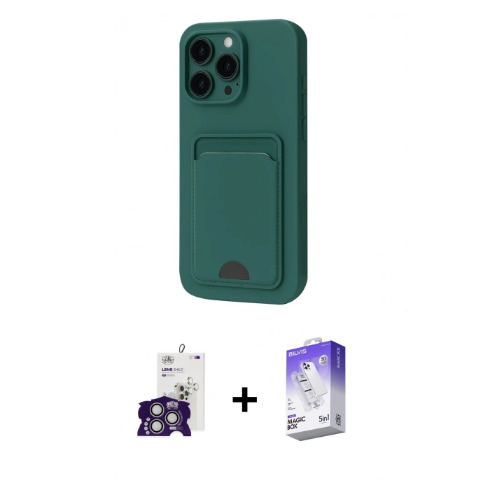 MARSİLYAN™- iPhone 16 Pro Max Kılıf Vadi Çizgi Prime - Siyah Bilvis 5in1 3D Magic Cam Ekran Koruyucu + Bilvis Titan Kamera Lens - GS