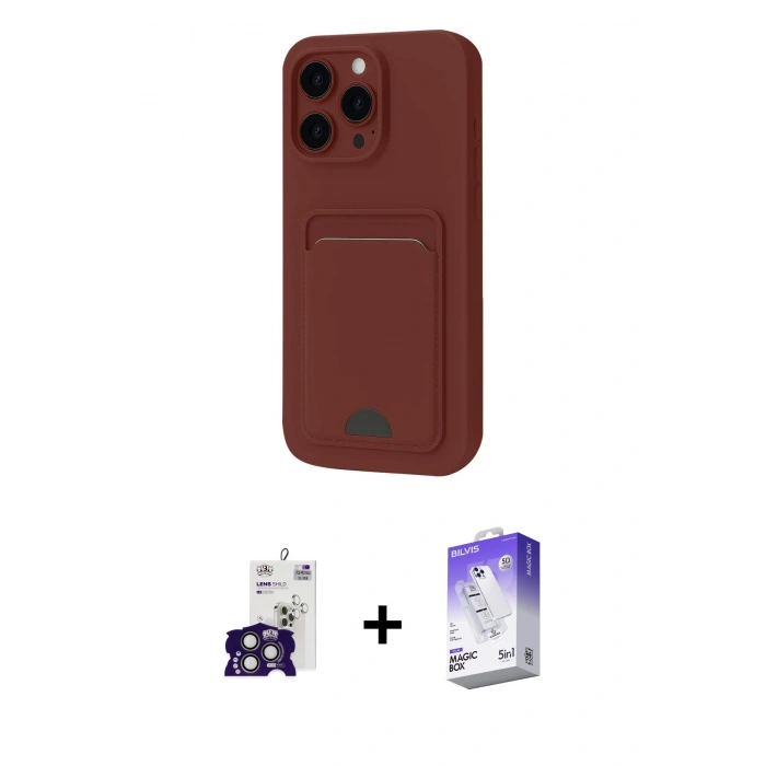 MARSİLYAN™- iPhone 16 Pro Max Kılıf Vadi Çizgi Prime - Siyah Bilvis 5in1 3D Magic Cam Ekran Koruyucu + Bilvis Titan Kamera Lens - TMGI
