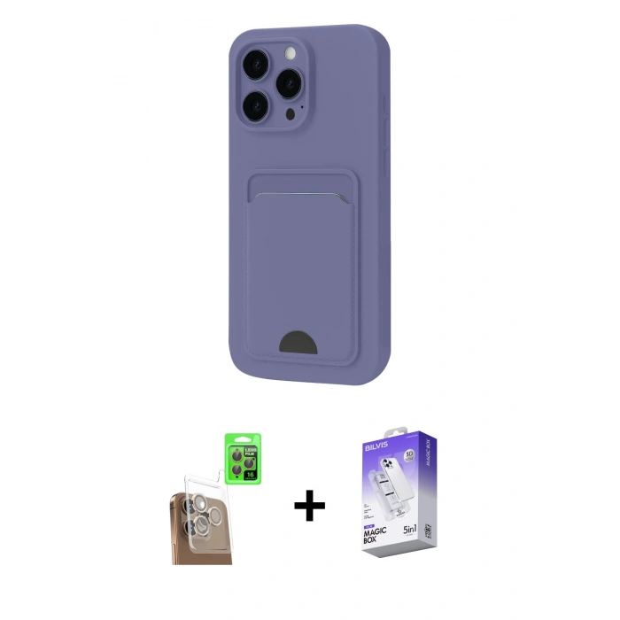 MARSİLYAN™- iPhone 16 Pro Max Kılıf Vadi Çizgi Prime - Siyah Bilvis 5in1 3D Magic Cam Ekran Koruyucu + Çöl Titanyum Raze Metal Kamera Lens