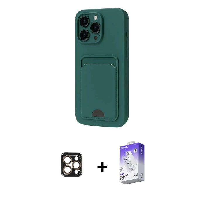 MARSİLYAN™- iPhone 16 Pro Max Kılıf Vadi Çizgi Prime - Siyah Bilvis 5in1 3D Magic Cam Ekran Koruyucu + Gold PVD Metal Kamera Lens