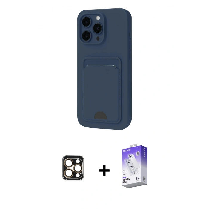 MARSİLYAN™- iPhone 16 Pro Max Kılıf Vadi Çizgi Prime - Siyah Bilvis 5in1 3D Magic Cam Ekran Koruyucu + Gold PVD Metal Kamera Lens