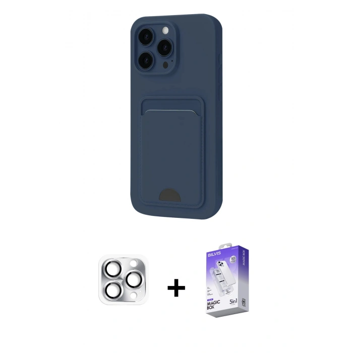 MARSİLYAN™- iPhone 16 Pro Max Kılıf Vadi Çizgi Prime - Siyah Bilvis 5in1 3D Magic Cam Ekran Koruyucu + Gümüş Pers Alüminyum Kamera Lens