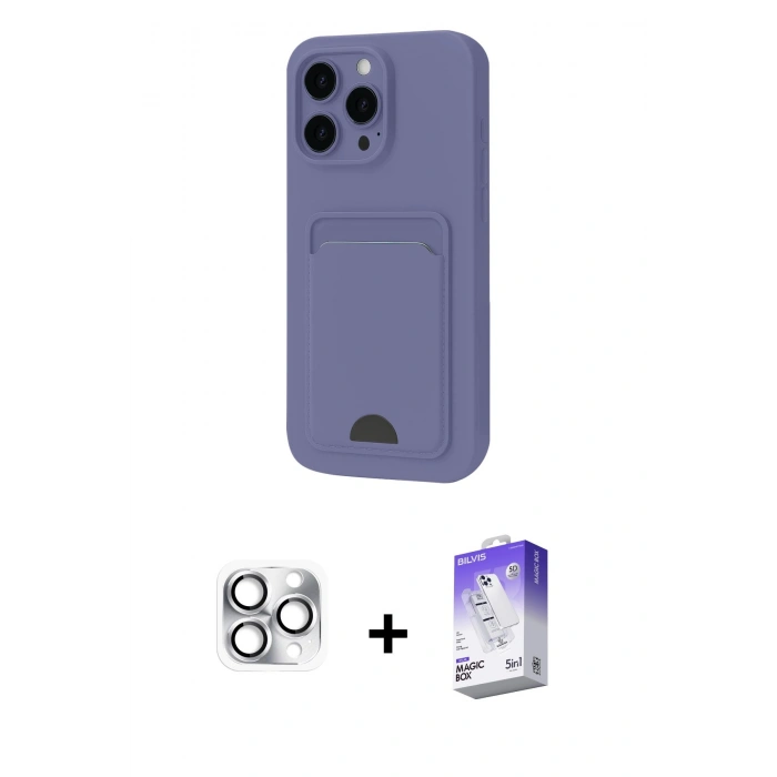 MARSİLYAN™- iPhone 16 Pro Max Kılıf Vadi Çizgi Prime - Siyah Bilvis 5in1 3D Magic Cam Ekran Koruyucu + Gümüş Pers Alüminyum Kamera Lens