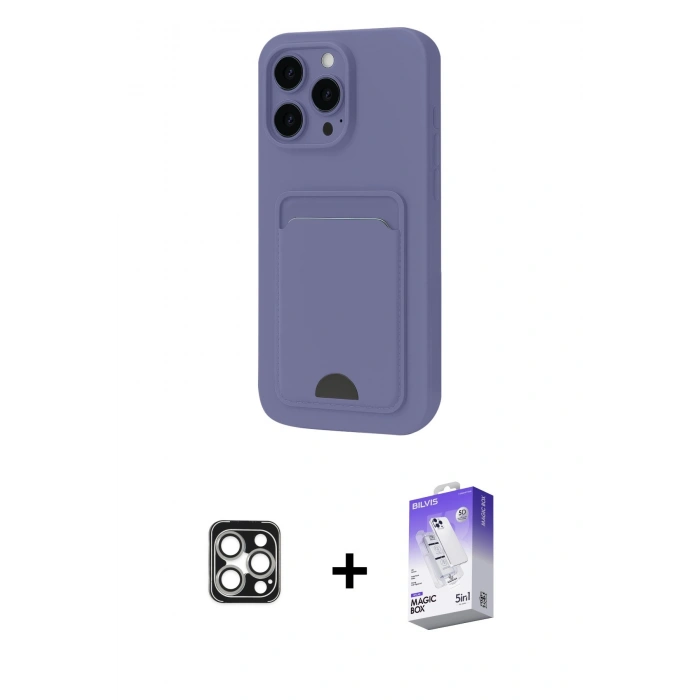 MARSİLYAN™- iPhone 16 Pro Max Kılıf Vadi Çizgi Prime - Siyah Bilvis 5in1 3D Magic Cam Ekran Koruyucu + PVD Metal Kamera Lens - GS