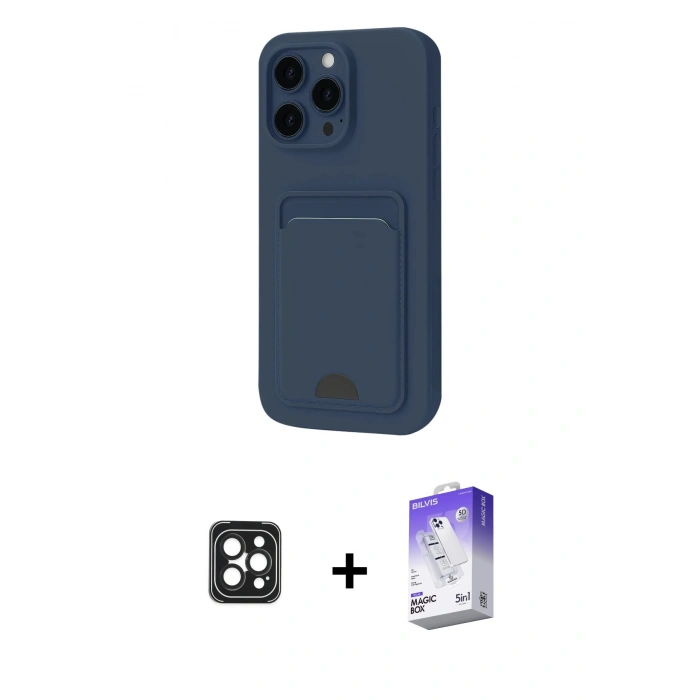 MARSİLYAN™- iPhone 16 Pro Max Kılıf Vadi Çizgi Prime - Siyah Bilvis 5in1 3D Magic Cam Ekran Koruyucu + PVD Metal Kamera Lens - SH