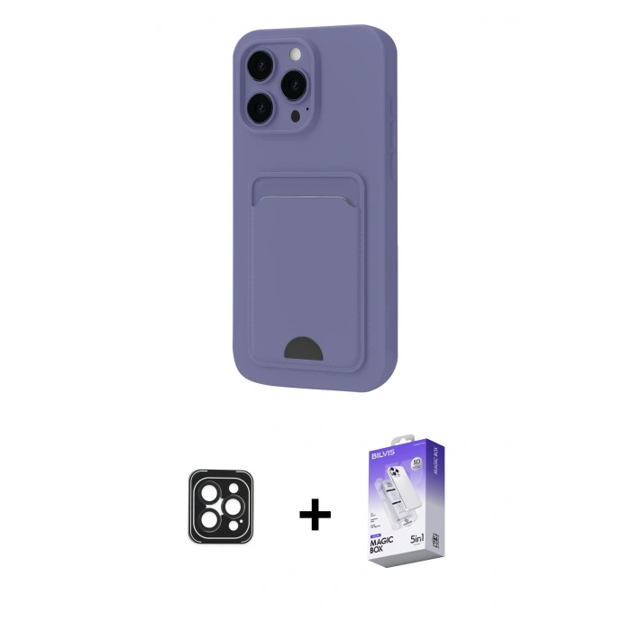 MARSİLYAN™- iPhone 16 Pro Max Kılıf Vadi Çizgi Prime - Siyah Bilvis 5in1 3D Magic Cam Ekran Koruyucu + PVD Metal Kamera Lens - SH