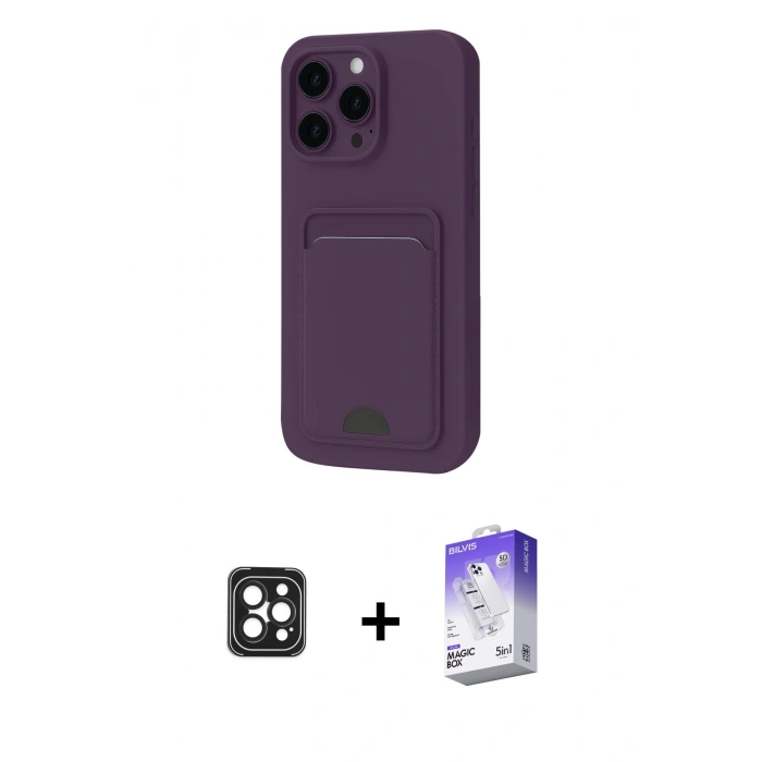 MARSİLYAN™- iPhone 16 Pro Max Kılıf Vadi Çizgi Prime - Siyah Bilvis 5in1 3D Magic Cam Ekran Koruyucu + PVD Metal Kamera Lens - SH