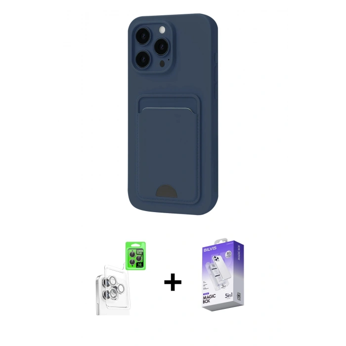 MARSİLYAN™- iPhone 16 Pro Max Kılıf Vadi Çizgi Prime - Siyah Bilvis 5in1 3D Magic Cam Ekran Koruyucu + Raze Metal Kamera Lens - BZ