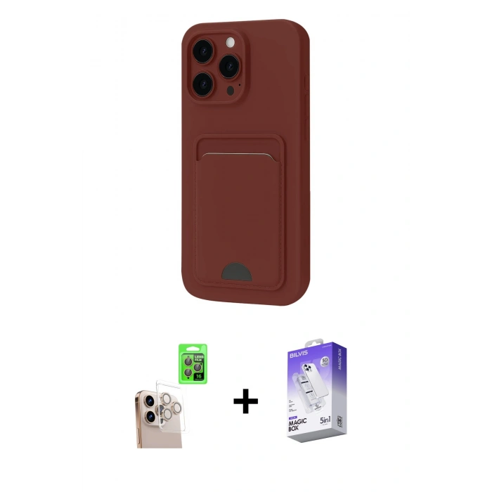 MARSİLYAN™- iPhone 16 Pro Max Kılıf Vadi Çizgi Prime - Siyah Bilvis 5in1 3D Magic Cam Ekran Koruyucu + Raze Metal Kamera Lens - NLGY