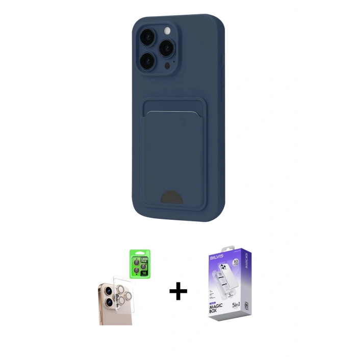 MARSİLYAN™- iPhone 16 Pro Max Kılıf Vadi Çizgi Prime - Siyah Bilvis 5in1 3D Magic Cam Ekran Koruyucu + Raze Metal Kamera Lens - NLGY
