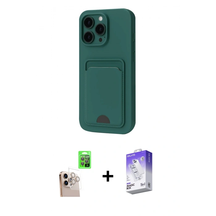 MARSİLYAN™- iPhone 16 Pro Max Kılıf Vadi Çizgi Prime - Siyah Bilvis 5in1 3D Magic Cam Ekran Koruyucu + Raze Metal Kamera Lens - NLGY