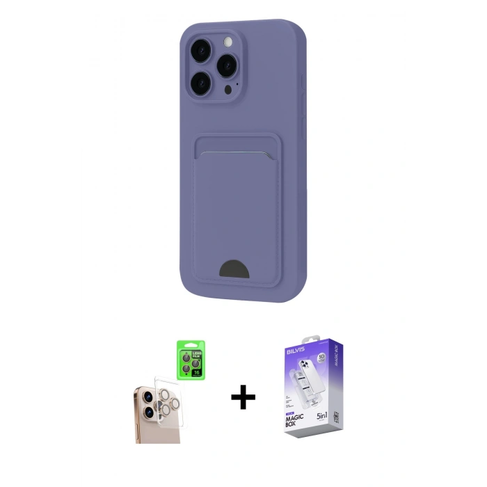 MARSİLYAN™- iPhone 16 Pro Max Kılıf Vadi Çizgi Prime - Siyah Bilvis 5in1 3D Magic Cam Ekran Koruyucu + Raze Metal Kamera Lens - NLGY