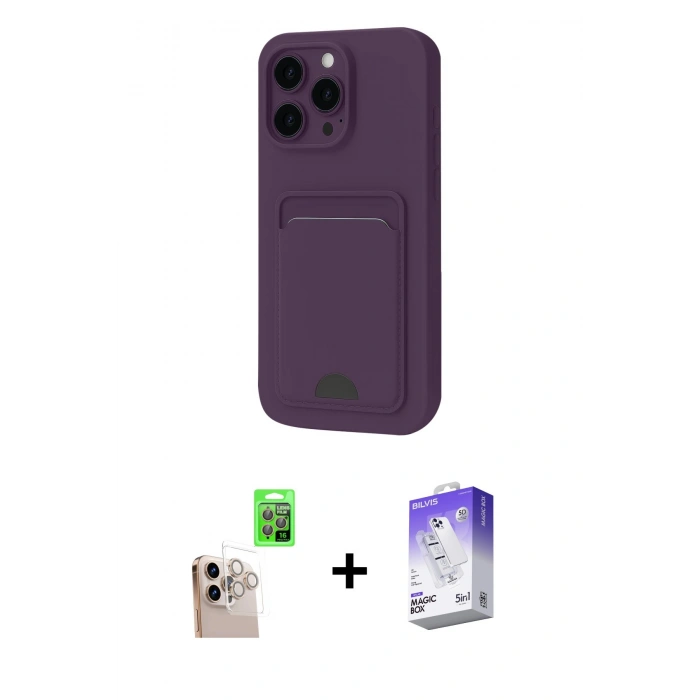 MARSİLYAN™- iPhone 16 Pro Max Kılıf Vadi Çizgi Prime - Siyah Bilvis 5in1 3D Magic Cam Ekran Koruyucu + Raze Metal Kamera Lens - NLGY