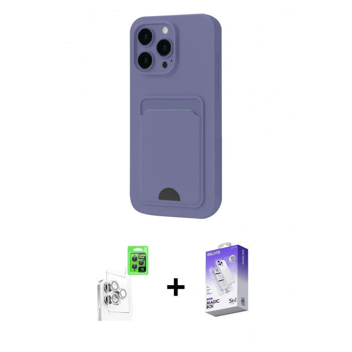 MARSİLYAN™- iPhone 16 Pro Max Kılıf Vadi Çizgi Prime - Siyah Bilvis 5in1 3D Magic Cam Ekran Koruyucu + Raze Metal Kamera Lens - BZ