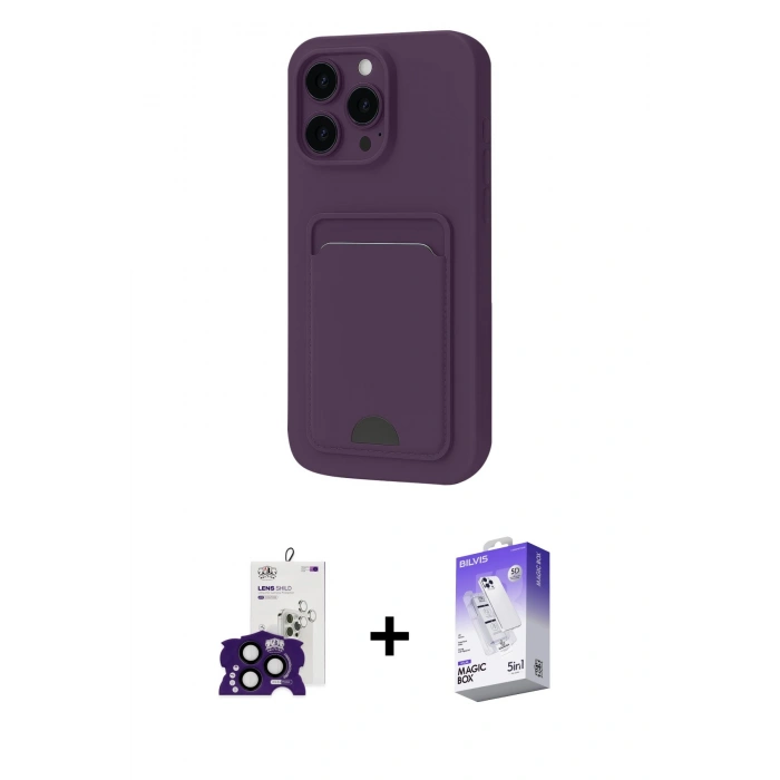 MARSİLYAN™- iPhone 16 Pro Max Kılıf Vadi Çizgi Prime - Siyah Bilvis 5in1 3D Magic Cam Ekran Koruyucu + Bilvis Titan Kamera Lens - SH