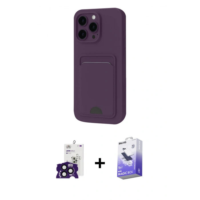 MARSİLYAN™- iPhone 16 Pro Max Kılıf Vadi Çizgi Prime - Siyah Bilvis 5in1 5D Magic Hayalet Cam Ekran Koruyucu + Siyah Bilvis Titan Kamera Lens