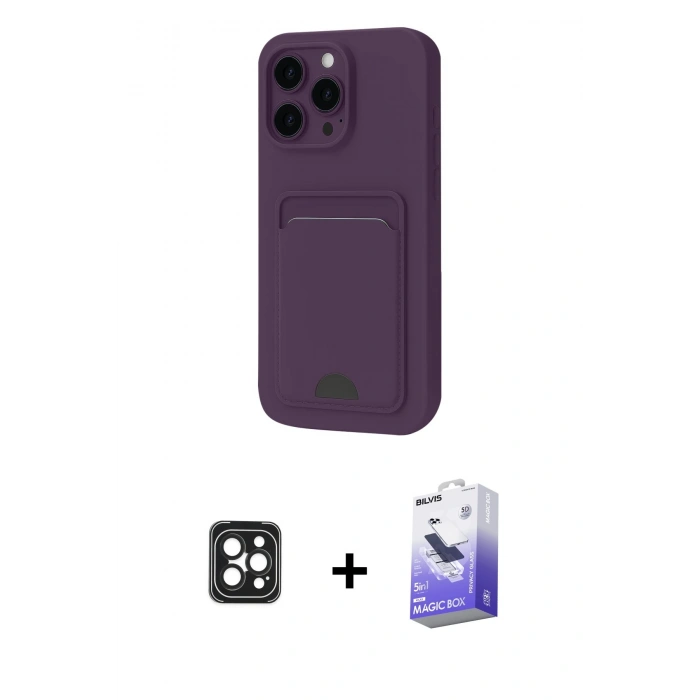 MARSİLYAN™- iPhone 16 Pro Max Kılıf Vadi Çizgi Prime - Siyah Bilvis 5in1 5D Magic Hayalet Cam Ekran Koruyucu + PVD Metal Kamera Lens - SH