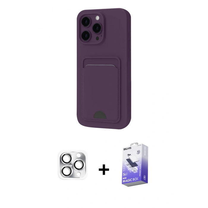 MARSİLYAN™- iPhone 16 Pro Max Kılıf Vadi Çizgi Prime - Siyah Bilvis 5in1 5D Magic Hayalet Cam Ekran Koruyucu + Pers Alüminyum Kamera Lens - GS