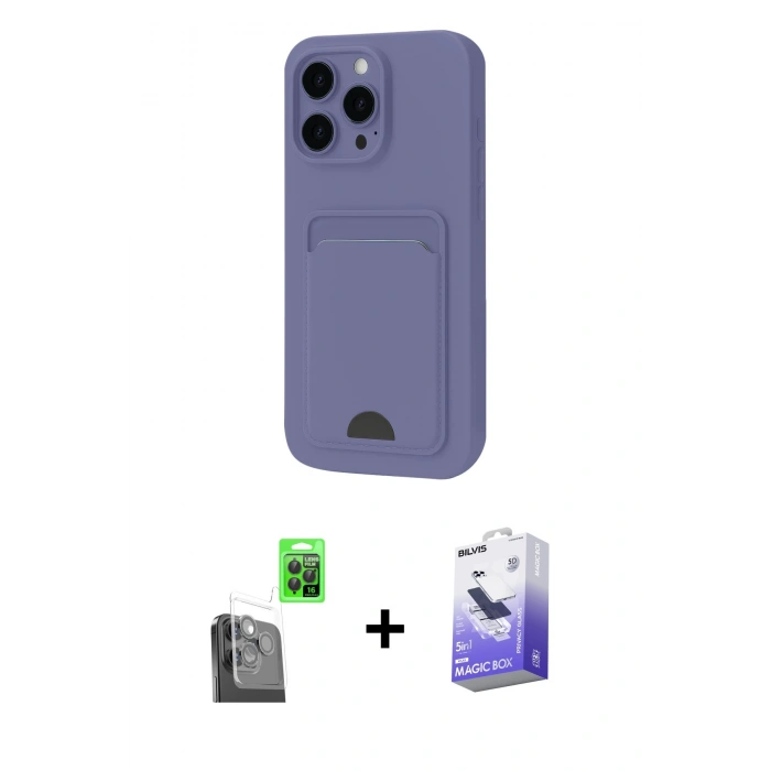MARSİLYAN™- iPhone 16 Pro Max Kılıf Vadi Çizgi Prime - Siyah Bilvis 5in1 5D Magic Hayalet Cam Ekran Koruyucu + Raze Metal Kamera Lens - SH