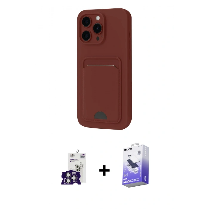 MARSİLYAN™- iPhone 16 Pro Max Kılıf Vadi Çizgi Prime - Siyah Bilvis 5in1 5D Magic Hayalet Cam Ekran Koruyucu + Bilvis Titan Kamera Lens - TMGI