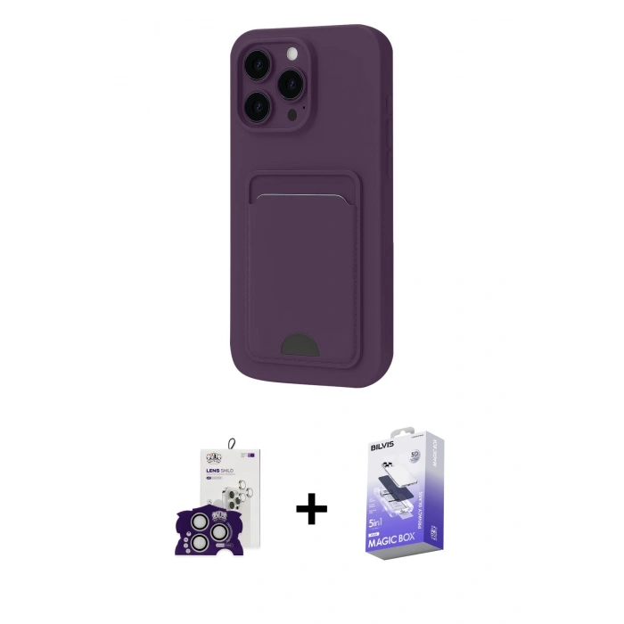 MARSİLYAN™- iPhone 16 Pro Max Kılıf Vadi Çizgi Prime - Siyah Bilvis 5in1 5D Magic Hayalet Cam Ekran Koruyucu + Bilvis Titan Kamera Lens - GS