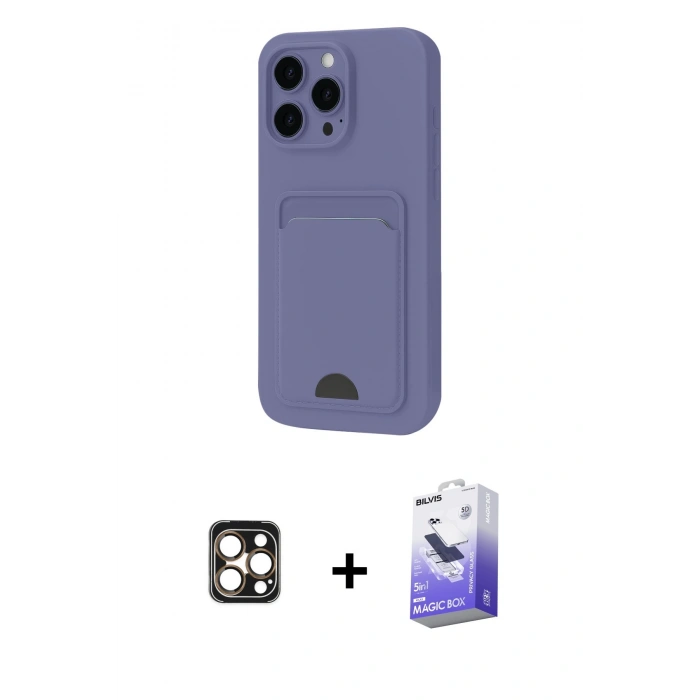 MARSİLYAN™- iPhone 16 Pro Max Kılıf Vadi Çizgi Prime - Siyah Bilvis 5in1 5D Magic Hayalet Cam Ekran Koruyucu + PVD Metal Kamera Lens - GD