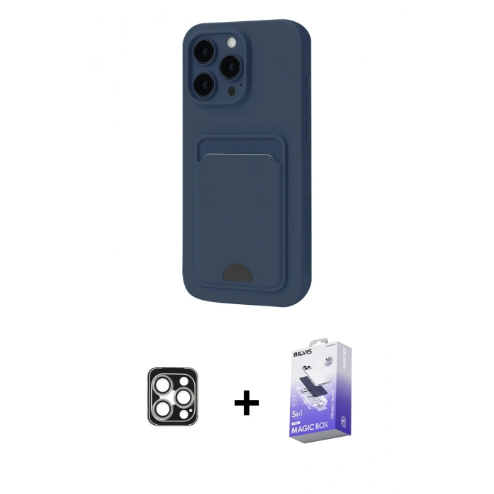 MARSİLYAN™- iPhone 16 Pro Max Kılıf Vadi Çizgi Prime - Siyah Bilvis 5in1 5D Magic Hayalet Cam Ekran Koruyucu + Gümüş PVD Metal Kamera Lens