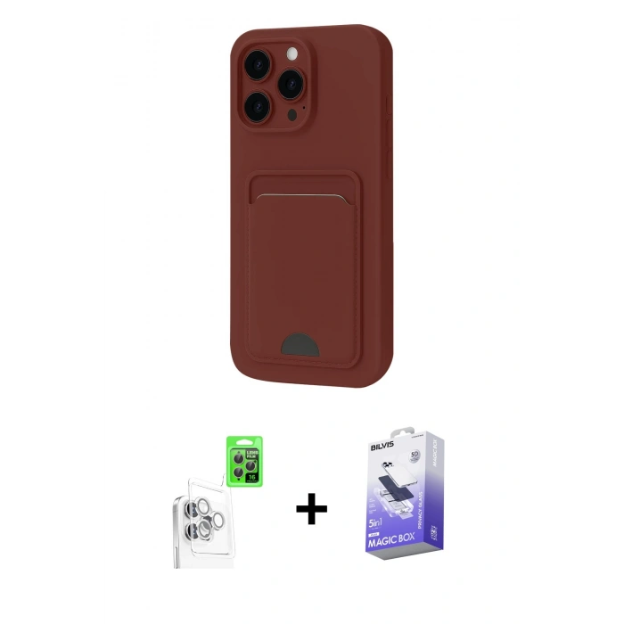 MARSİLYAN™- iPhone 16 Pro Max Kılıf Vadi Çizgi Prime - Siyah Bilvis 5in1 5D Magic Hayalet Cam Ekran Koruyucu + Raze Metal Kamera Lens - BZ