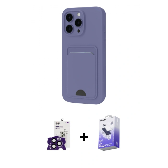 MARSİLYAN™- iPhone 16 Pro Max Kılıf Vadi Çizgi Prime - Siyah Bilvis 5in1 5D Magic Hayalet Cam Ekran Koruyucu + Siyah Bilvis Titan Kamera Lens