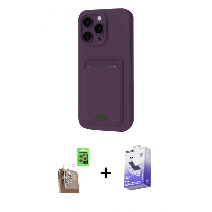 MARSİLYAN™- iPhone 16 Pro Max Kılıf Vadi Çizgi Prime - Siyah Bilvis 5in1 5D Magic Hayalet Cam Ekran Koruyucu + Raze Metal Kamera Lens - CLTM