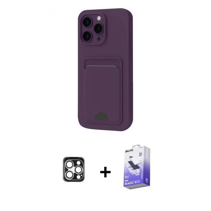 MARSİLYAN™- iPhone 16 Pro Max Kılıf Vadi Çizgi Prime - Siyah Bilvis 5in1 5D Magic Hayalet Cam Ekran Koruyucu + Gümüş PVD Metal Kamera Lens