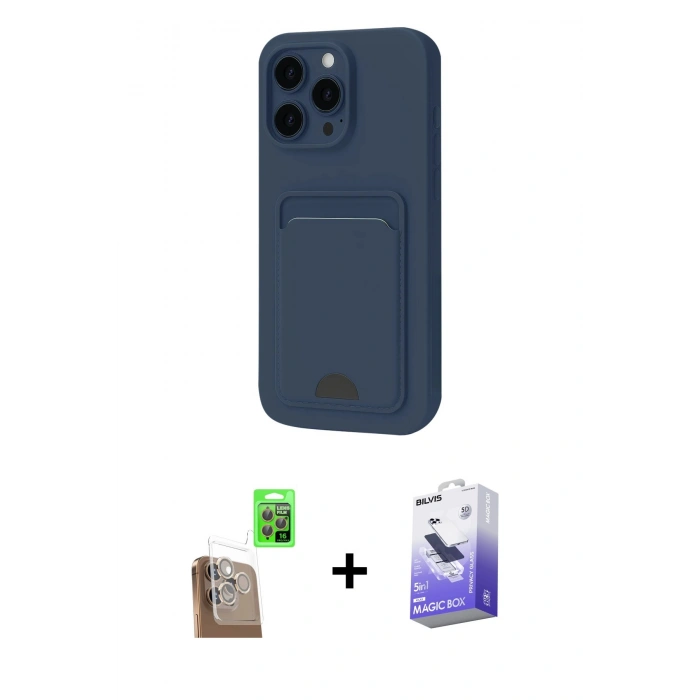 MARSİLYAN™- iPhone 16 Pro Max Kılıf Vadi Çizgi Prime - Siyah Bilvis 5in1 5D Magic Hayalet Cam Ekran Koruyucu + Raze Metal Kamera Lens - CLTM