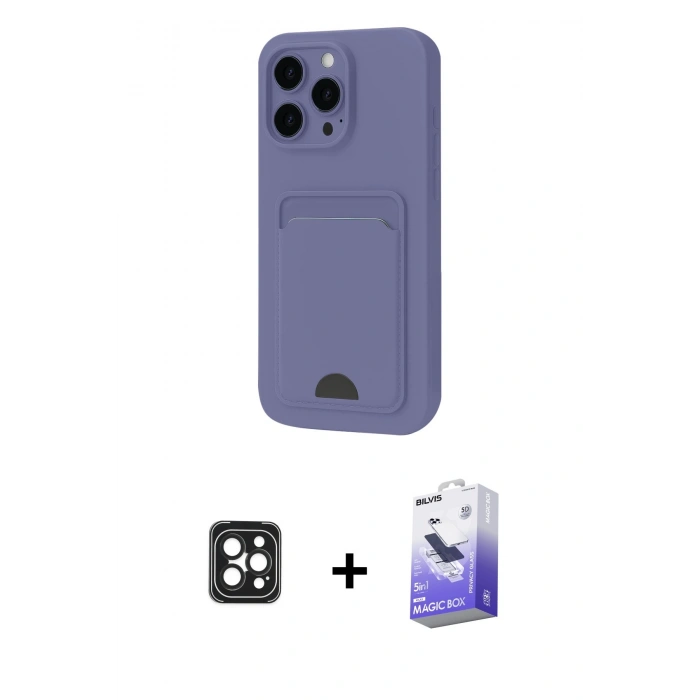 MARSİLYAN™- iPhone 16 Pro Max Kılıf Vadi Çizgi Prime - Siyah Bilvis 5in1 5D Magic Hayalet Cam Ekran Koruyucu + PVD Metal Kamera Lens - SH