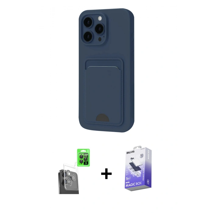 MARSİLYAN™- iPhone 16 Pro Max Kılıf Vadi Çizgi Prime - Siyah Bilvis 5in1 5D Magic Hayalet Cam Ekran Koruyucu + Raze Metal Kamera Lens - SH