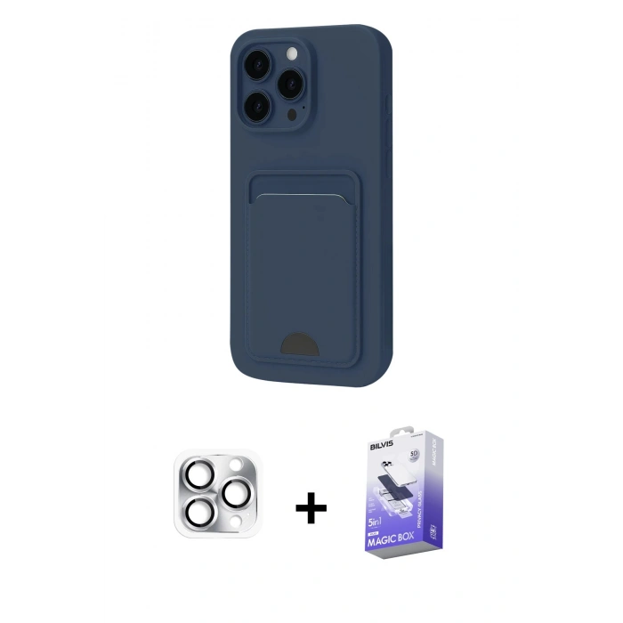 MARSİLYAN™- iPhone 16 Pro Max Kılıf Vadi Çizgi Prime - Siyah Bilvis 5in1 5D Magic Hayalet Cam Ekran Koruyucu + Pers Alüminyum Kamera Lens - GS