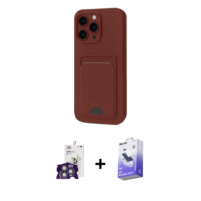 MARSİLYAN™- iPhone 16 Pro Max Kılıf Vadi Çizgi Prime - Siyah Bilvis 5in1 5D Magic Hayalet Cam Ekran Koruyucu + Bilvis Titan Kamera Lens - GS