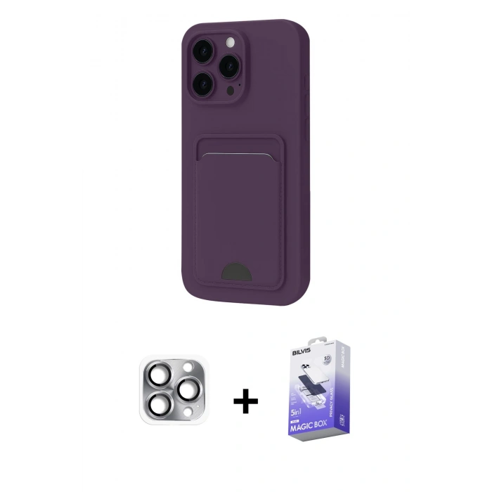 MARSİLYAN™- iPhone 16 Pro Max Kılıf Vadi Çizgi Prime - Siyah Bilvis 5in1 5D Magic Hayalet Cam Ekran Koruyucu + Pers Alüminyum Kamera Lens - GI