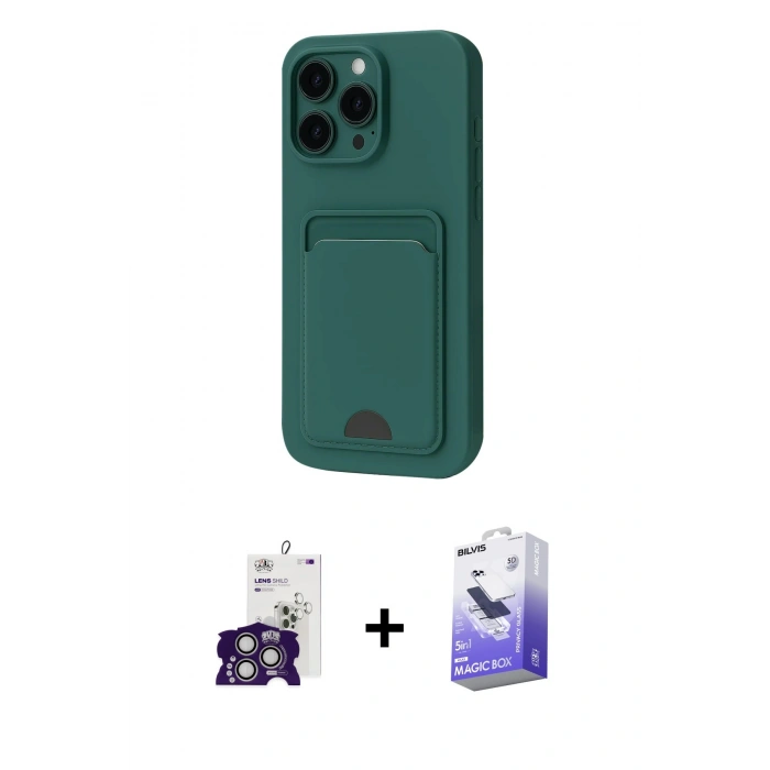 MARSİLYAN™- iPhone 16 Pro Max Kılıf Vadi Çizgi Prime - Siyah Bilvis 5in1 5D Magic Hayalet Cam Ekran Koruyucu + Bilvis Titan Kamera Lens - GS