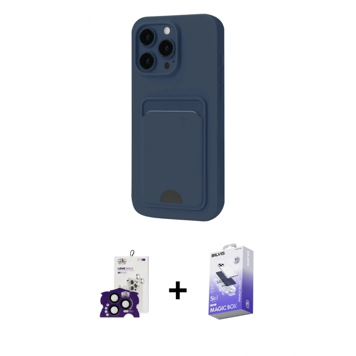 MARSİLYAN™- iPhone 16 Pro Max Kılıf Vadi Çizgi Prime - Siyah Bilvis 5in1 5D Magic Hayalet Cam Ekran Koruyucu + Bilvis Titan Kamera Lens - SH