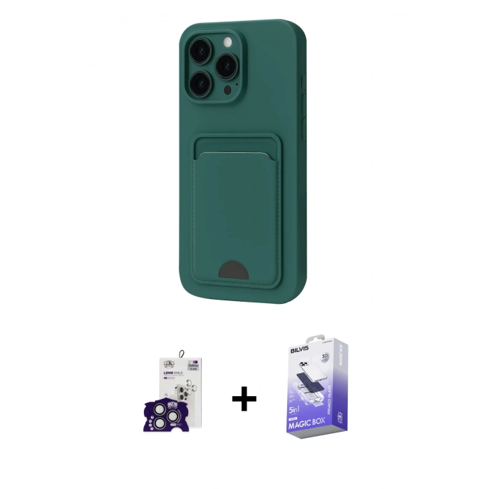 MARSİLYAN™- iPhone 16 Pro Max Kılıf Vadi Çizgi Prime - Siyah Bilvis 5in1 5D Magic Hayalet Cam Ekran Koruyucu + Bilvis Titan Kamera Lens - TMGI