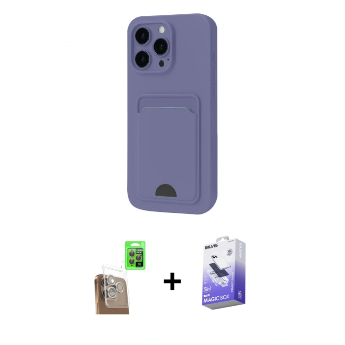 MARSİLYAN™- iPhone 16 Pro Max Kılıf Vadi Çizgi Prime - Siyah Bilvis 5in1 5D Magic Hayalet Cam Ekran Koruyucu + Raze Metal Kamera Lens - CLTM