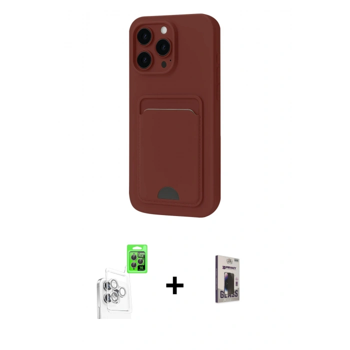 MARSİLYAN™- iPhone 16 Pro Max Kılıf Vadi Çizgi Prime - Siyah Bilvis Hayalet Cam Ekran Koruyucu + Raze Metal Kamera Lens - BZ