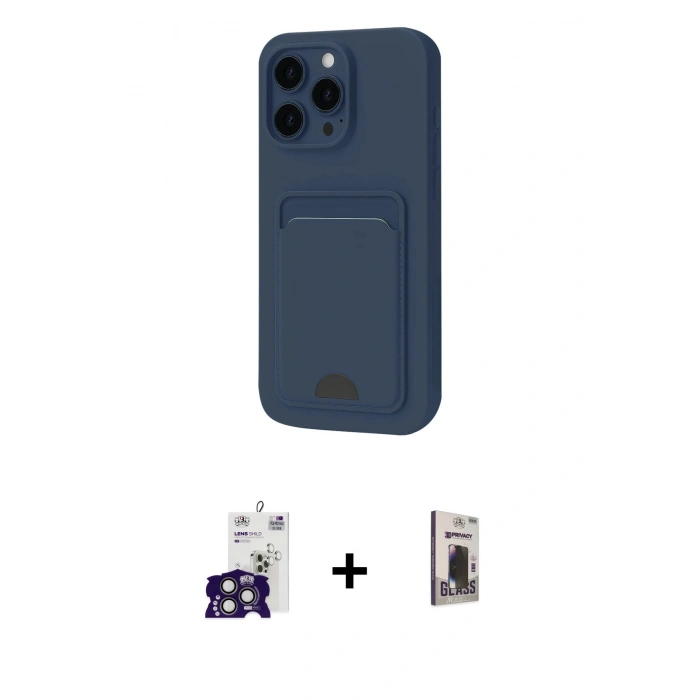 MARSİLYAN™- iPhone 16 Pro Max Kılıf Vadi Çizgi Prime - Siyah Bilvis Hayalet Cam Ekran Koruyucu + Bilvis Titan Kamera Lens - TMGI