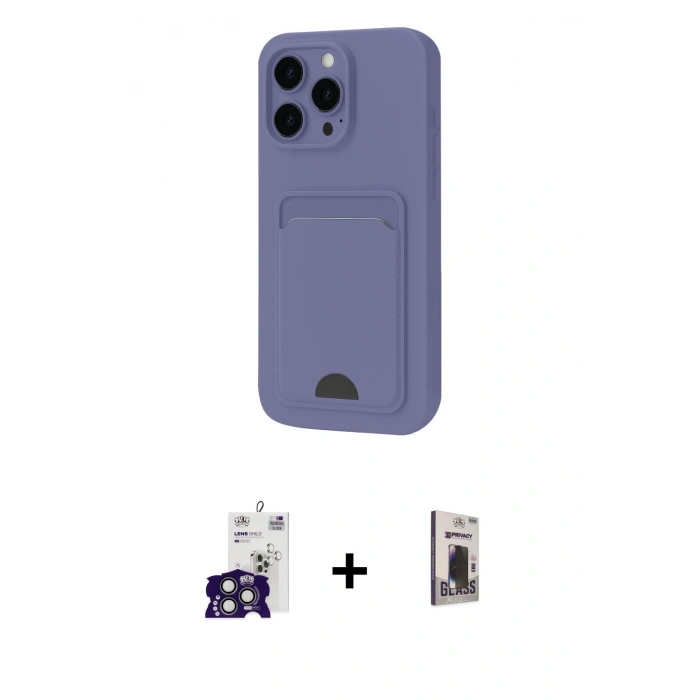 MARSİLYAN™- iPhone 16 Pro Max Kılıf Vadi Çizgi Prime - Siyah Bilvis Hayalet Cam Ekran Koruyucu + Bilvis Titan Kamera Lens - TMGI