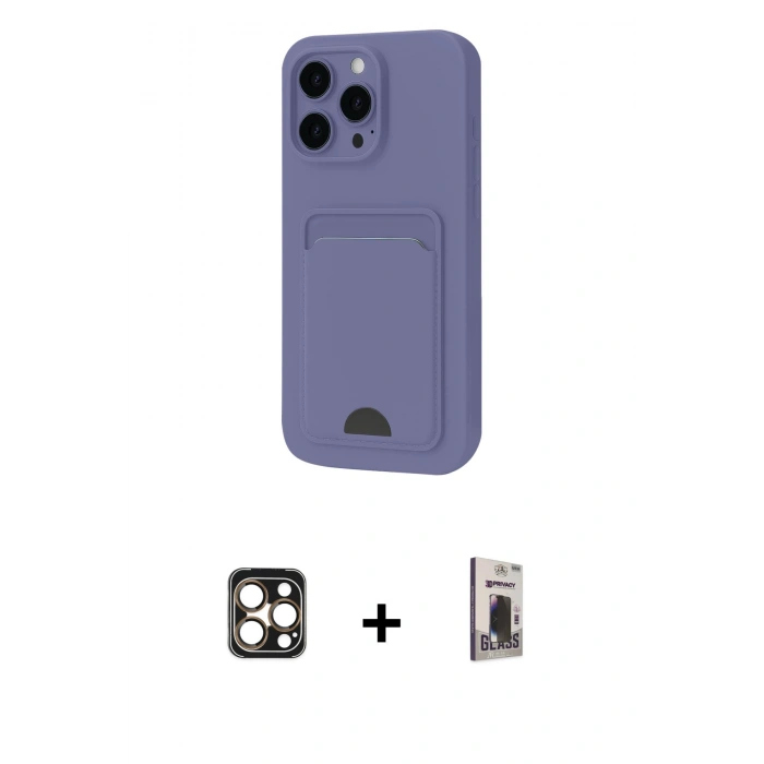 MARSİLYAN™- iPhone 16 Pro Max Kılıf Vadi Çizgi Prime - Siyah Bilvis Hayalet Cam Ekran Koruyucu + PVD Metal Kamera Lens - GD