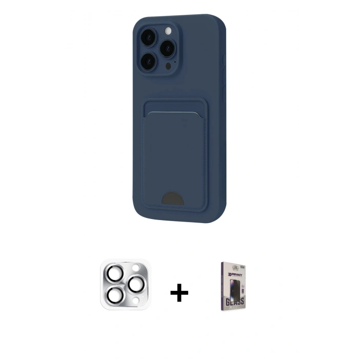 MARSİLYAN™- iPhone 16 Pro Max Kılıf Vadi Çizgi Prime - Siyah Bilvis Hayalet Cam Ekran Koruyucu + Pers Alüminyum Kamera Lens - GS
