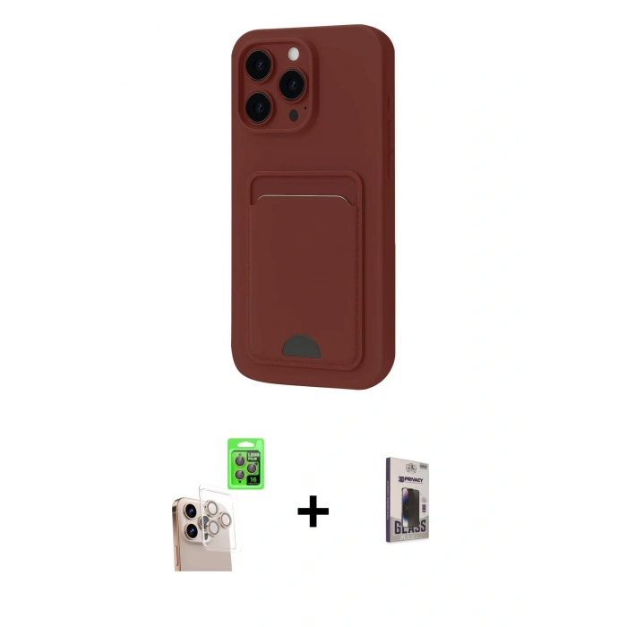 MARSİLYAN™- iPhone 16 Pro Max Kılıf Vadi Çizgi Prime - Siyah Bilvis Hayalet Cam Ekran Koruyucu + Raze Metal Kamera Lens - NLGY